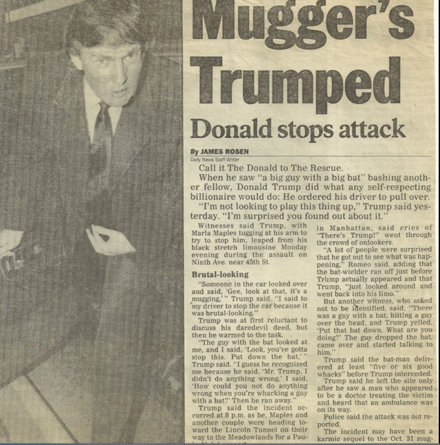 Mugger' s Trumped - Donald stops attack