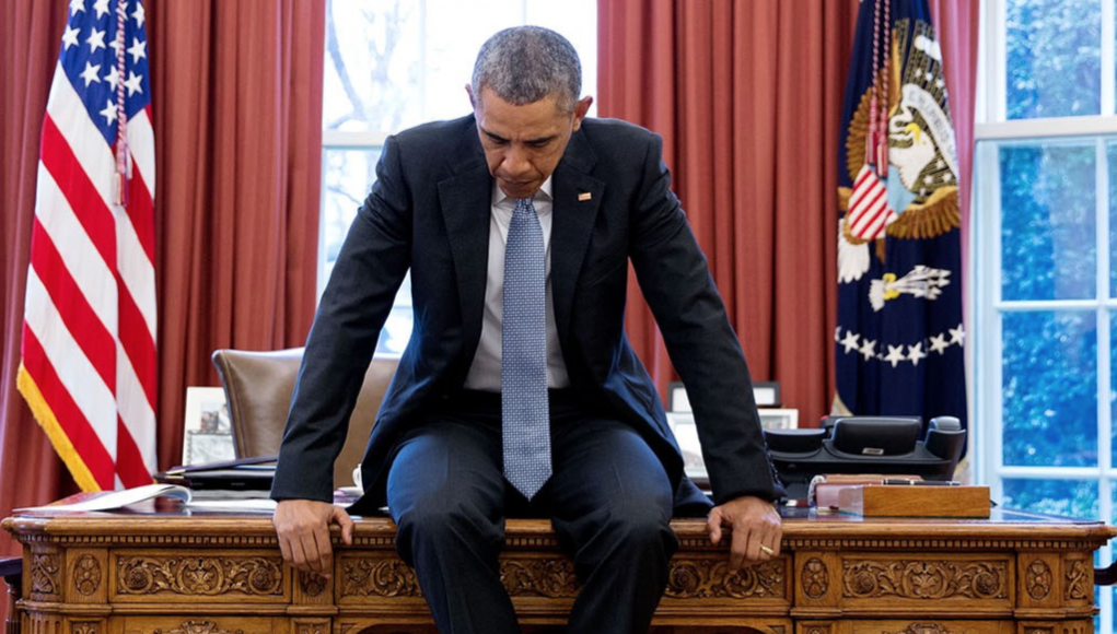Barack Obama thinking Official White House Photo by Pete Souza 2016