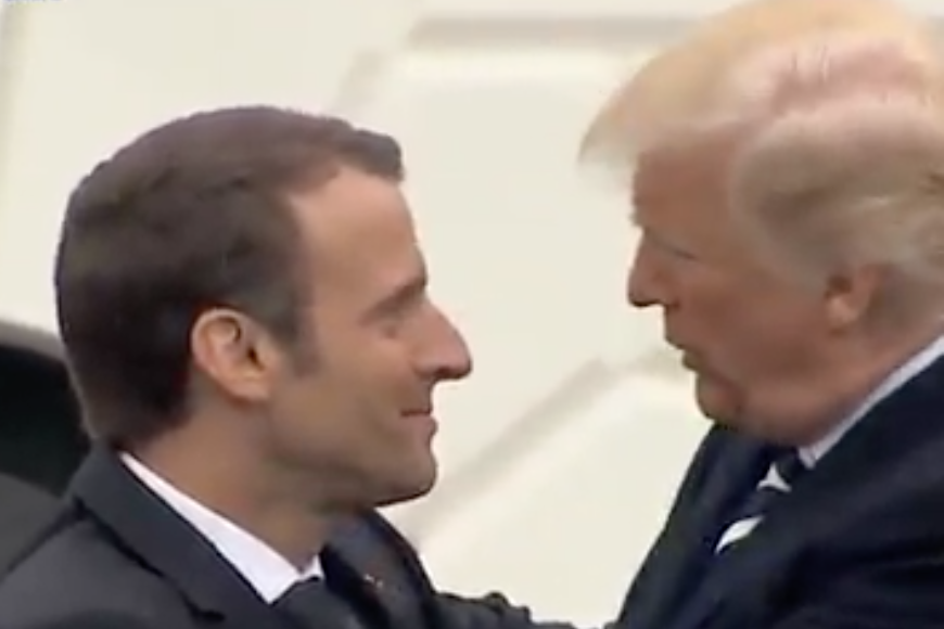 Die Präsidenten Trump und Macron beim Staatsbesuch in den USA Foto: Videoausschnitt