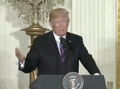 Präsident Donald Trump Press Briefing über Grenzkontrolle 3.4.18 Bildquelle: Weißes Haus YouTube Screen