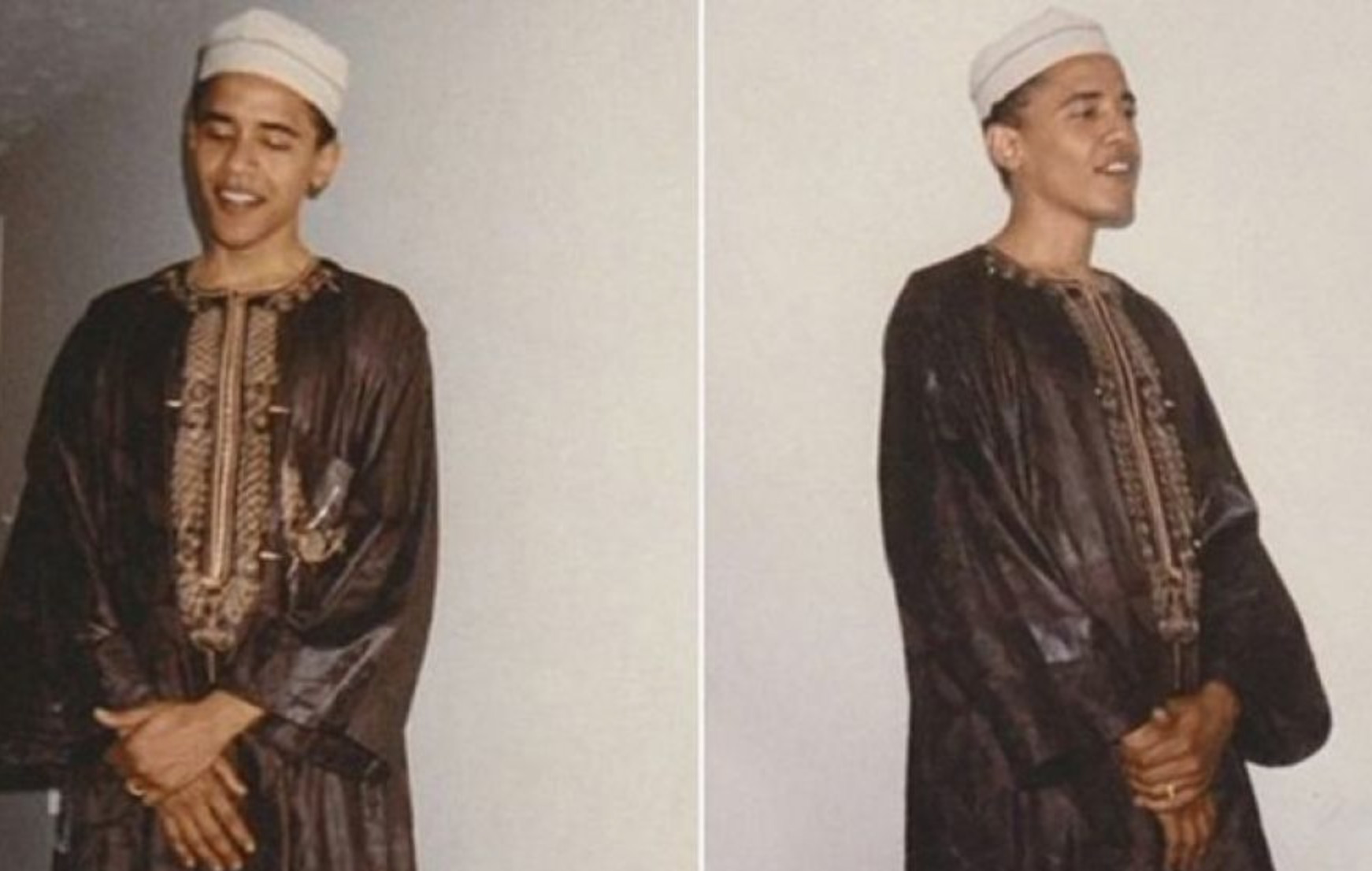 Ex-Präsident Obama in Stammeskleidung Foto qanon.pub
