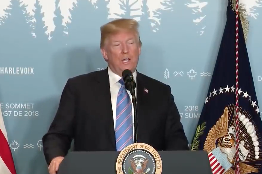 Präsident Donald Trump Pressekonferenz nach G7 Foto The White House https:::youtu.be:6ZOmAwyvMmc