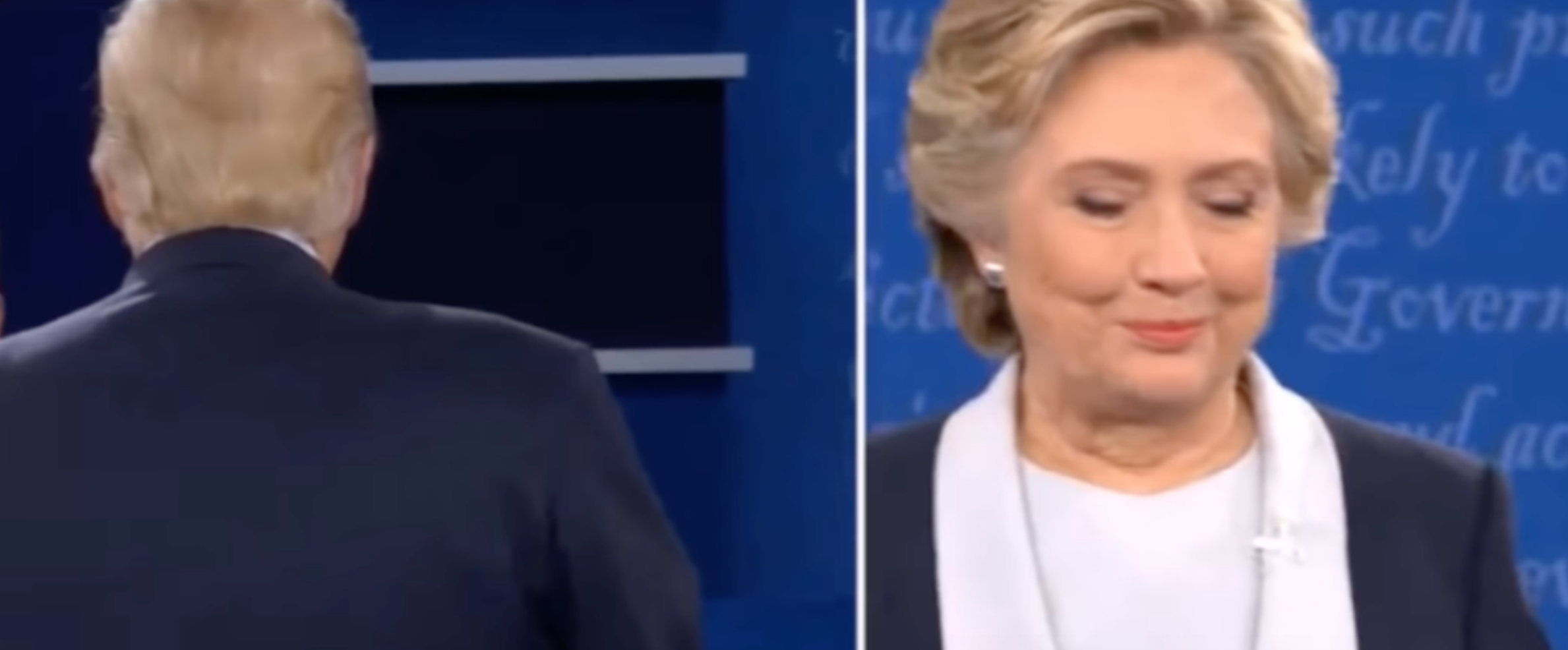 Donald Trum und Hillary Clinton bei ihrer 3. Debatte 2016