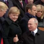 Trump, Merkel, Putin in Paris 2018