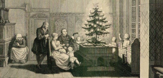 Der erste Weihnachsbaum bei Martin Luther