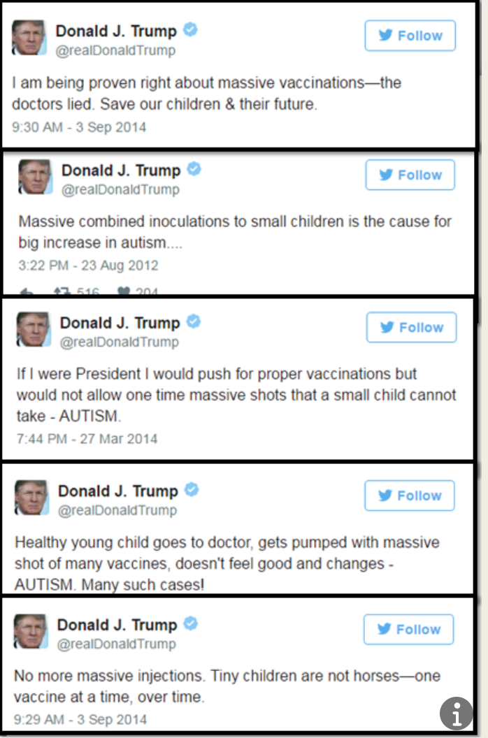 Auswahl Twitterarchiv Trump zu Impfungen