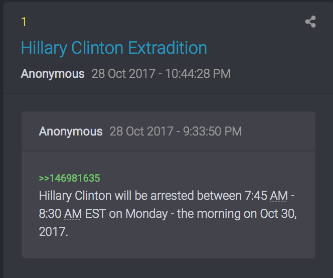 1 - QAnon Hillary Clinton arrested