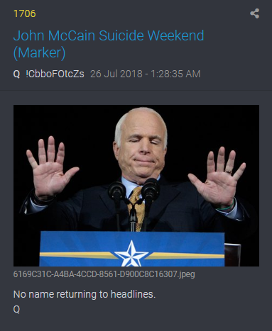 1706 QAnon Ankündigung Tod von McCain