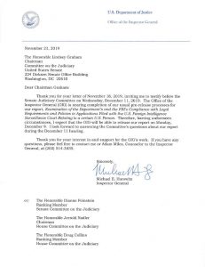Horowitz an Graham FISA Veröffentlichung und Anhörung