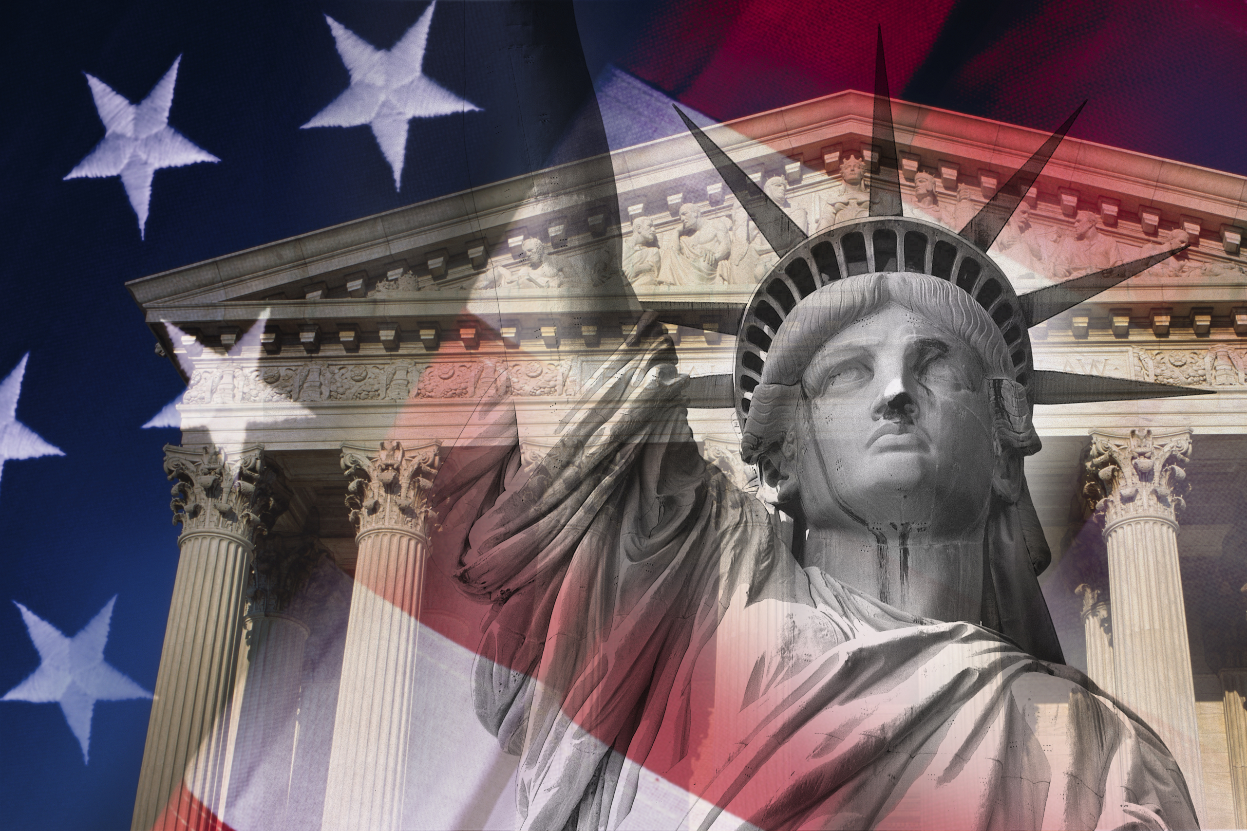 Supreme Court mit Freiheitsstatue (Bild: Shutterstock279495323 / Josef Sohm)